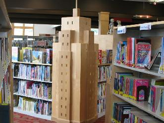 Custom Wood Skyscraper Bookstack End