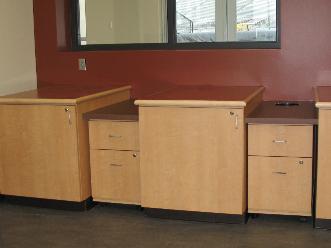 Custom Plastic Laminate Casework, Plastic Laminate Roll Out Carts, Solid Surface and Plastic Laminate Countertops